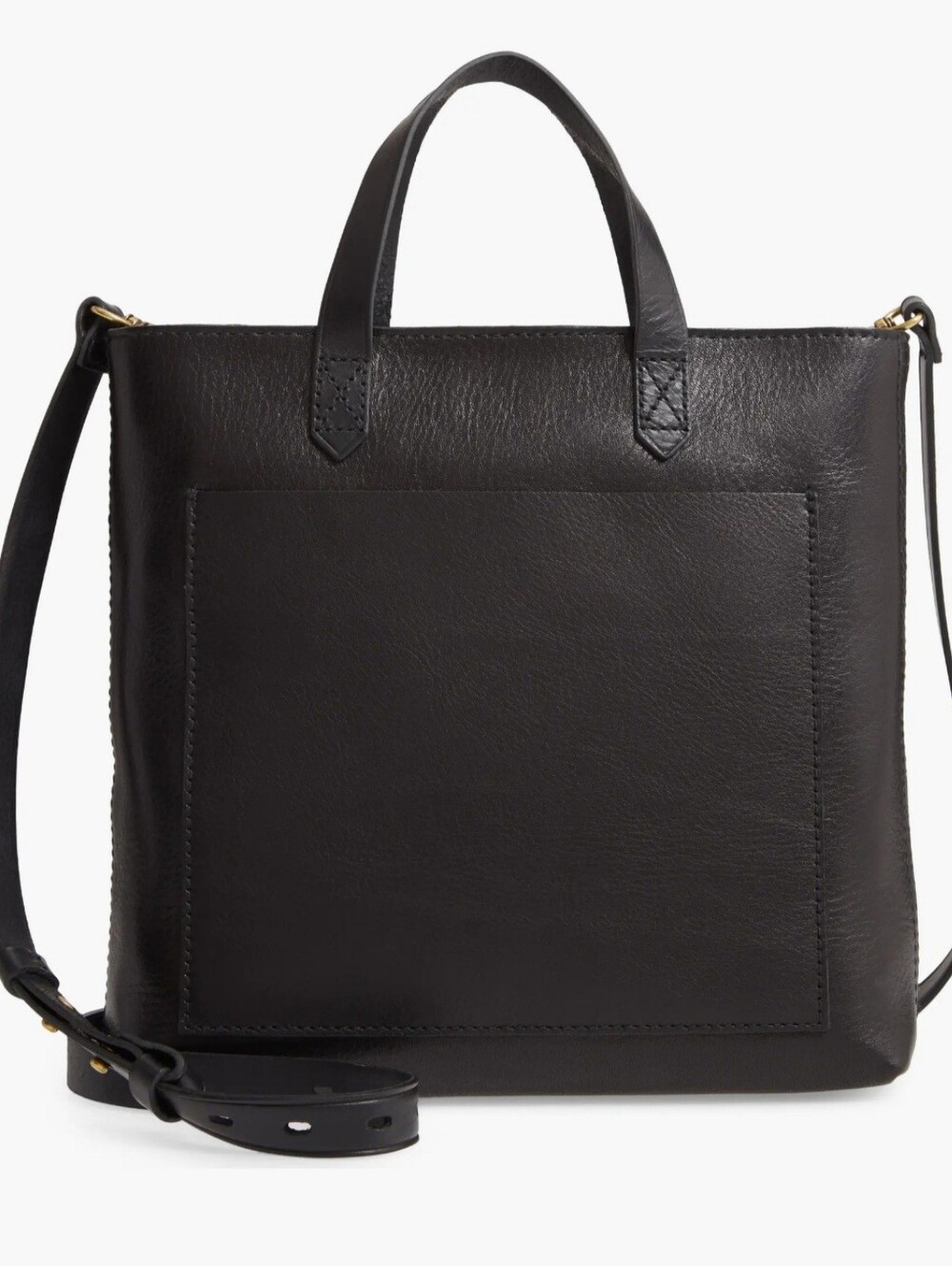 Madewell Zip Top Transport Crossbody Black Leather Tote Small - Picture 5 of 13